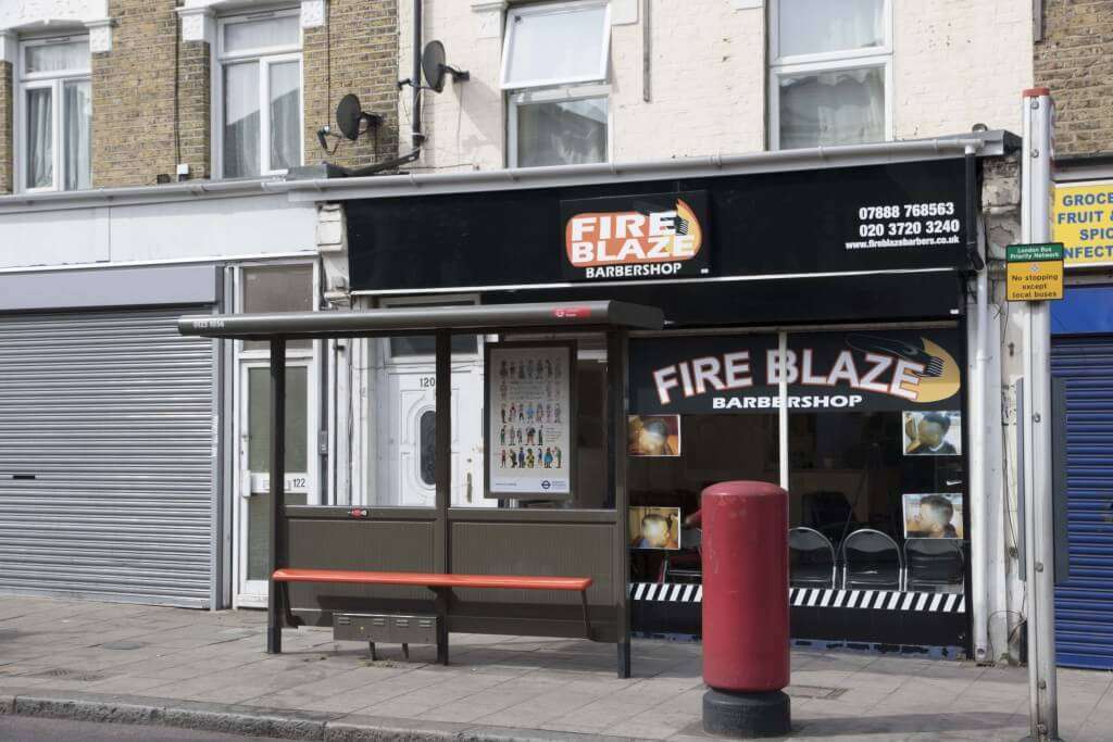Outside-Fire-Blaze-Barbers-Shop-Lewisham